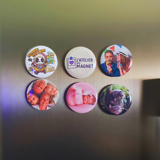 Lot de magnets ronds 58 mm personnalisés – L’Atelier du Magnet