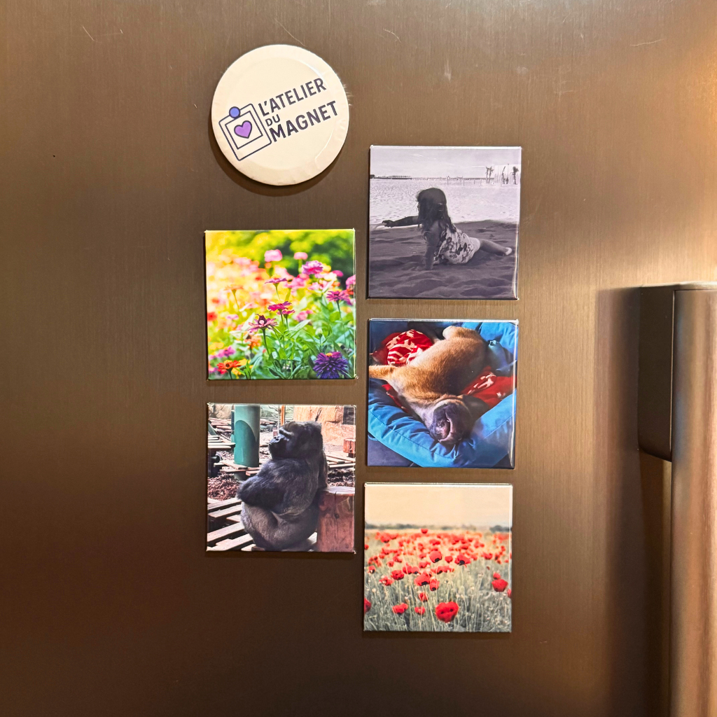 Lot de magnets carrés 63 mm personnalisés – L’Atelier du Magnet