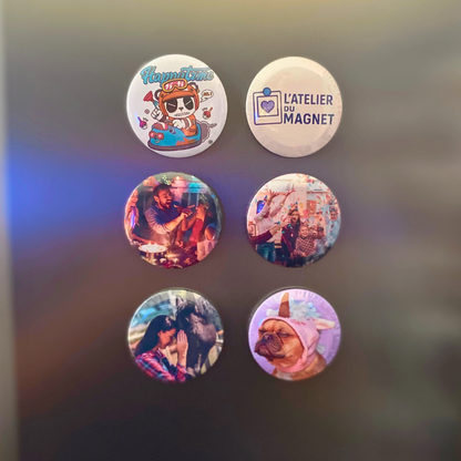 Lot de magnets ronds 58 mm personnalisés – L’Atelier du Magnet